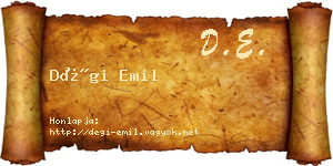 Dégi Emil névjegykártya