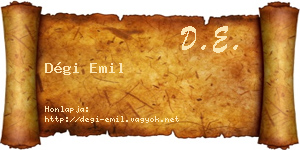 Dégi Emil névjegykártya